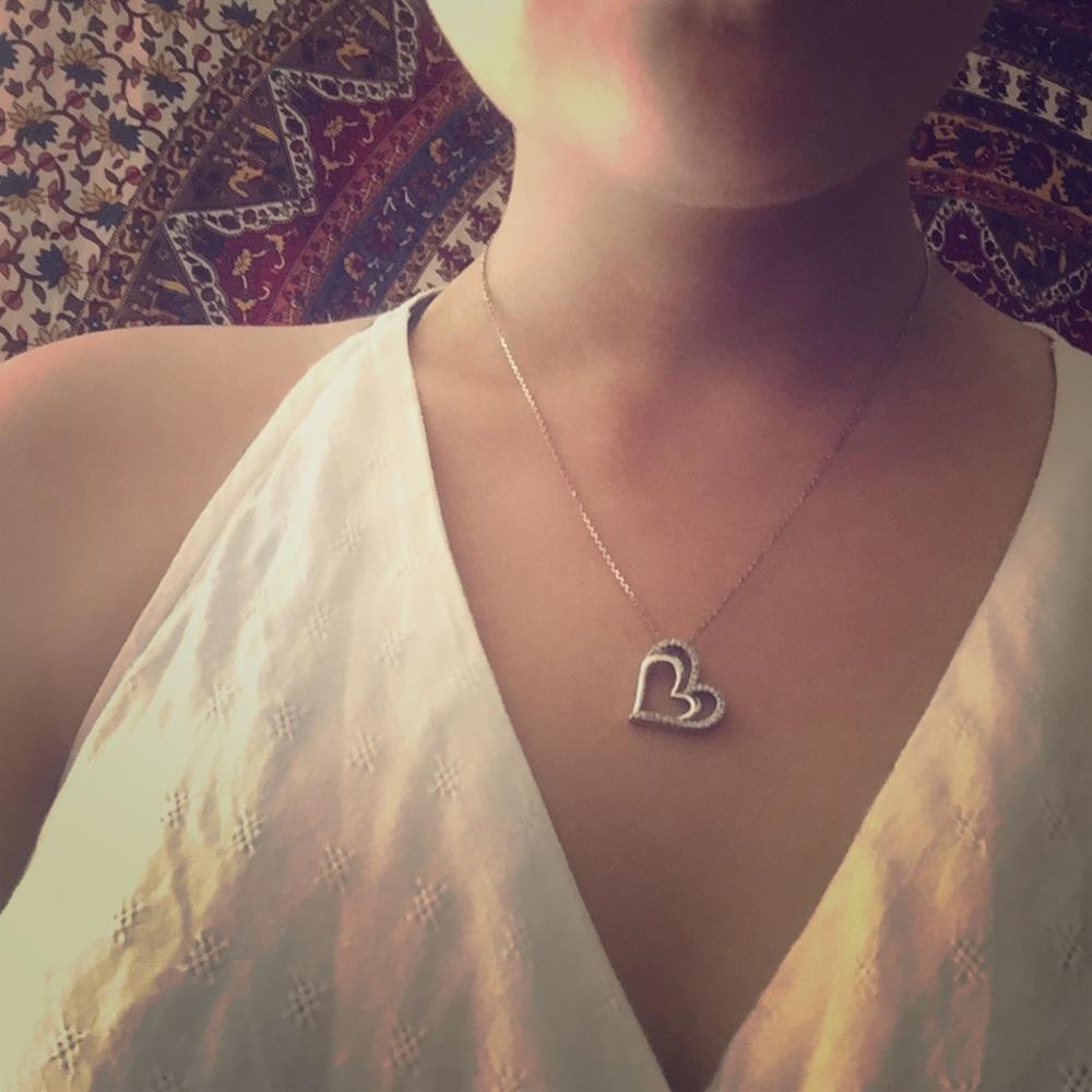 Kay diamond and sterling silver necklace 18 inches